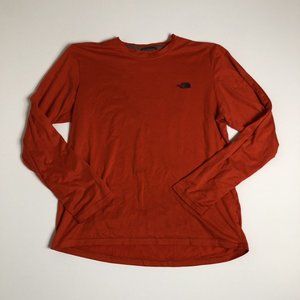 Mens The North Face‎ Long Sleeve Shirt Orange sz Medium J63